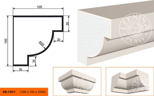 Карниз (потолочный плинтус) КВ-100/1